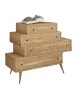 MOBILI 2G - CASSETTIERA 4 CASSETTI IN LEGNO ABETE SPAZZOLATO 110X45X95