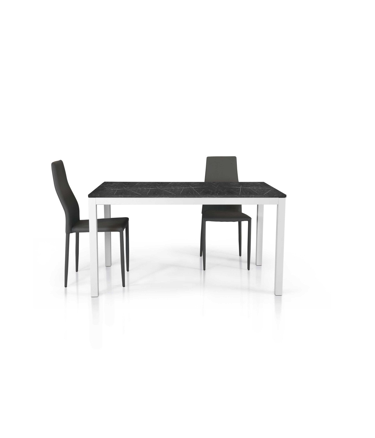 MOBILI 2G - TAVOLO ALLUNGABILE PIANO NOBILITATO FINITURA MARMO L.140 P.80 H.75