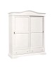 MOBILI 2G - ARMADIO 2 PORTE SCORREVOLI CLASSICO LEGNO BIANCO 180x67x225H vista frontale