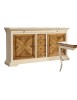 MOBILI 2G - MADIA CREDENZA 2 ANTE 6 CASSETTI IN LEGNO AVORIO/NOCE L.210 P.53 H. 115 VISTA FRONTALE