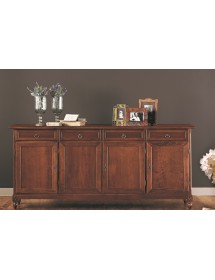 MOBILI 2G - MADIA CREDENZA 4 PORTE ARTE POVERA TINTA NOCE 205X42X94 vista frontale