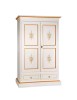 MOBILI 2G - ARMADIO 2 PORTE LEGNO SHABBY BIANCO E DECORI ARANCIONI 125X61X200 ISTA FRONTALE