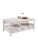 MOBILI 2G - TAVOLINO 2 CASSETTI IN LEGNO CLASSICO BIANCO L.120 P.65 H.51 VISTA FRONTALE