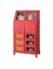 MOBILI 2G - DISPENSA ARTE POVERA SHABBY LEGNO ROSSO ANTICATO 80X42X153 vista frontale