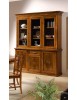 MOBILI 2G - CRISTALLIERA CLASSICA LEGNO 3 PORTE INTARSIO BASSANO 175x49x222 VISTA FRONTALE