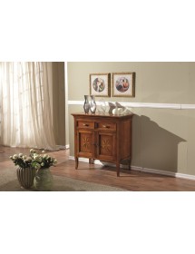 MOBILI 2G - MADIA CREDENZA CLASSICA IN LEGNO 2 PORTE 2 CASSETTI 88x47x91 vista frontale