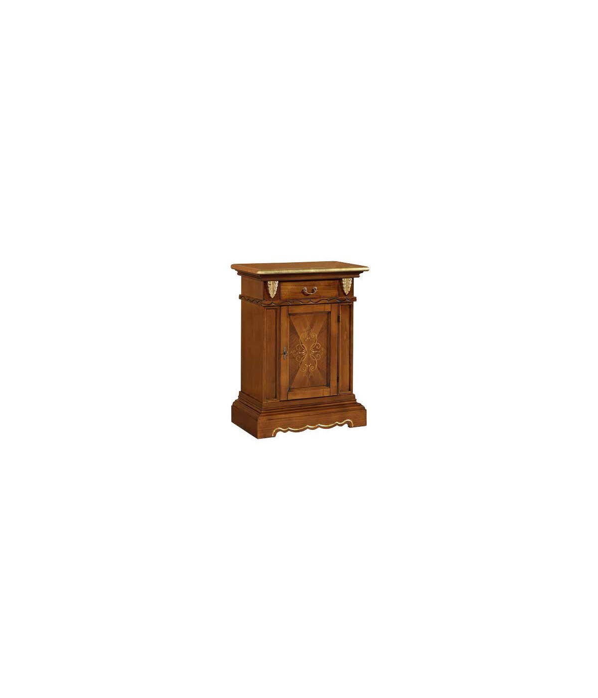 MOBILI 2G - MADIA CREDENZA LEGNO INTARSI 1 PORTA BASSANO L.70 P.38 H.93 VISTA FRONTALE