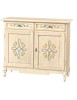 MOBILI 2G - MADIA CREDENZA CLASSICA LEGNO AVORIO PENNELLATO DECORI 105X42X94 vista frontale