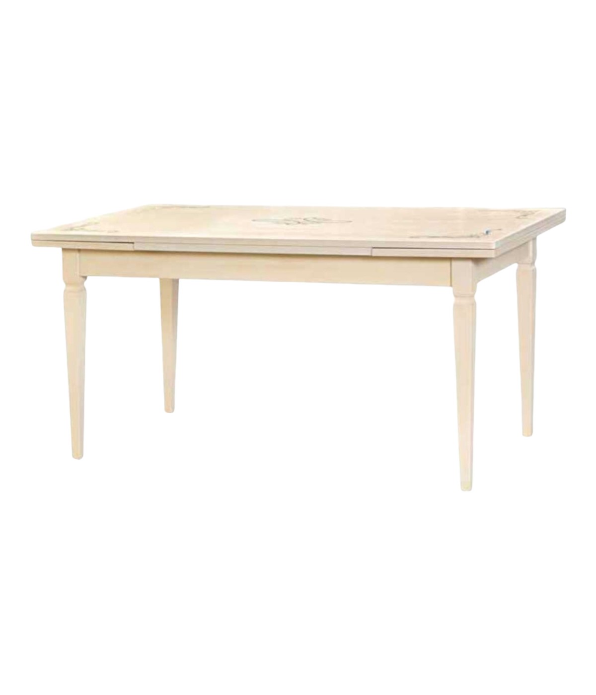 MOBILI 2G - TAVOLO 160X85 LACCATO AVORIO PENNELLATO CON DECORI