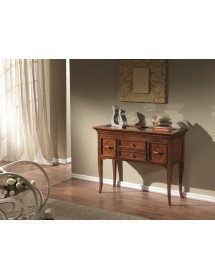 MOBILI 2G - CONSOLLE IN LEGNO MASSELLO CON BACHECA E INTARSI