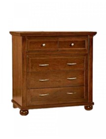 MOBILI 2G - CASSETTIERA 5 CASSETTI ARTE POVERA IN LEGNO TINTA NOCE