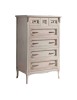 MOBILI 2G - CASSETTIERA SHABBY IN LEGNO BIANCO INVECCHIATO E PROFILI ARGENTO 79X50X144