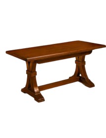 MOBILI 2G - Tavolo Fratino Allungabile In Legno Tinta Noce Arte Povera 180x85 Sala e Taverna vista laterale