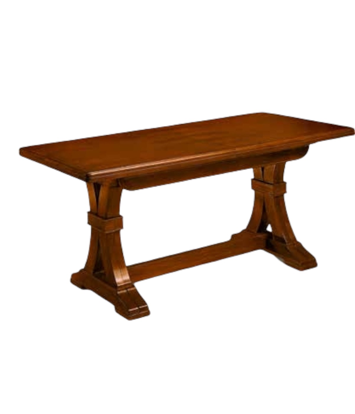 MOBILI 2G - Tavolo Fratino Allungabile In Legno Tinta Noce Arte Povera 180x100 Sala e Taverna vista laterale