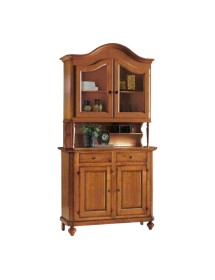 OBILI 2G - CRISTALLIERA NAPOLETANA 2 ANTE TINTA NOCE LEGNO l.104 p.43 h.208