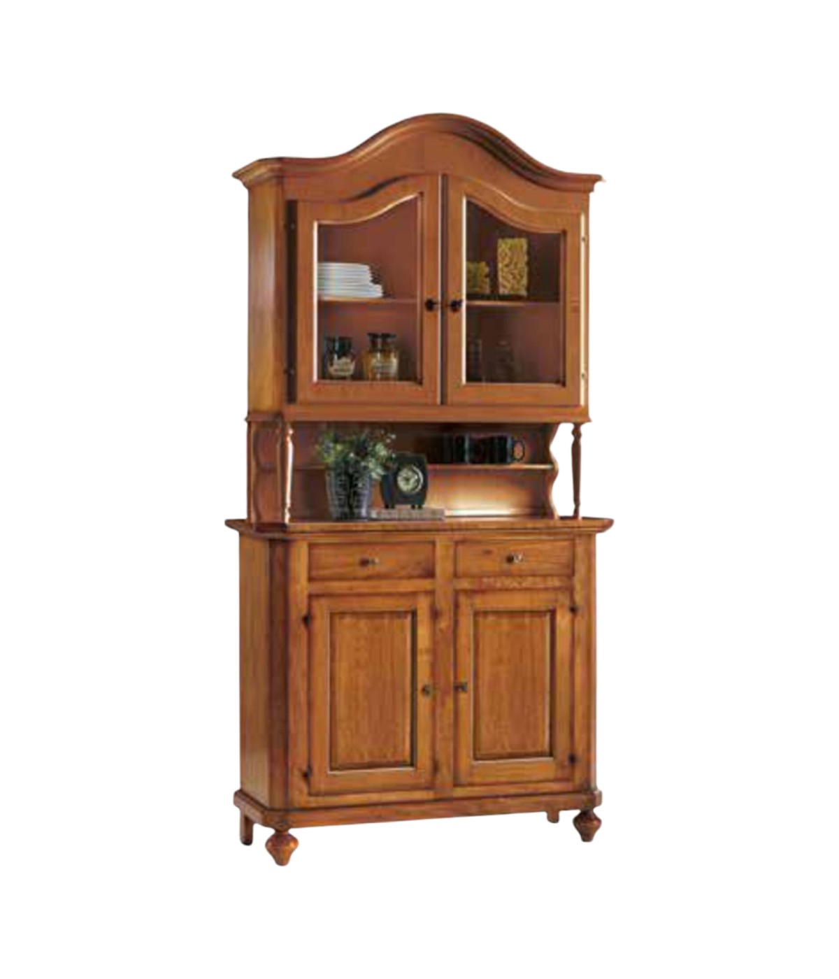 OBILI 2G - CRISTALLIERA NAPOLETANA 2 ANTE TINTA NOCE LEGNO l.104 p.43 h.208