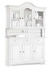 MOBILI 2G - CRISTALLIERA 3 PORTE BIANCA LEGNO SHABBY CHIC L.150X43X228 VISTA FRONTALE