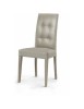 MOBILI 2G - SET 2 SEDIE MODERNE IN ECOPELLE 4 BOTTONI GRIGIO vista frontale