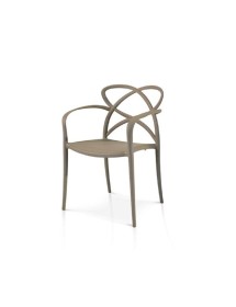 MOBILI 2G - SET 04 SEDIE  COLORE GRIGIO CON BRACCIOLI IN POLIPROPILENE MISURA L55,5X56,5 H.82
