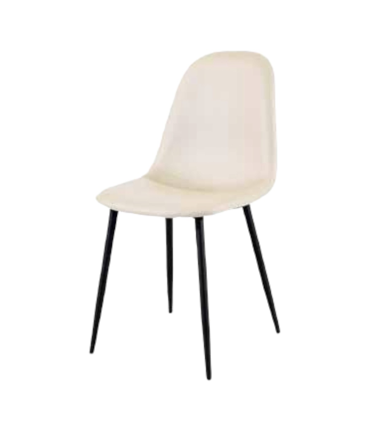 MOBILI 2G - SET 04 SEDIE MODERNE IN ECOPELLE COLORE CREMA-BIANCO MISURA 43X55 H.86