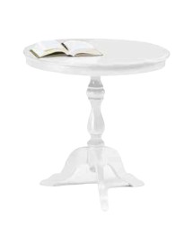 MOBILI 2G - TAVOLINO ROTONDO CLASSICO BIANCO 60 X H.75