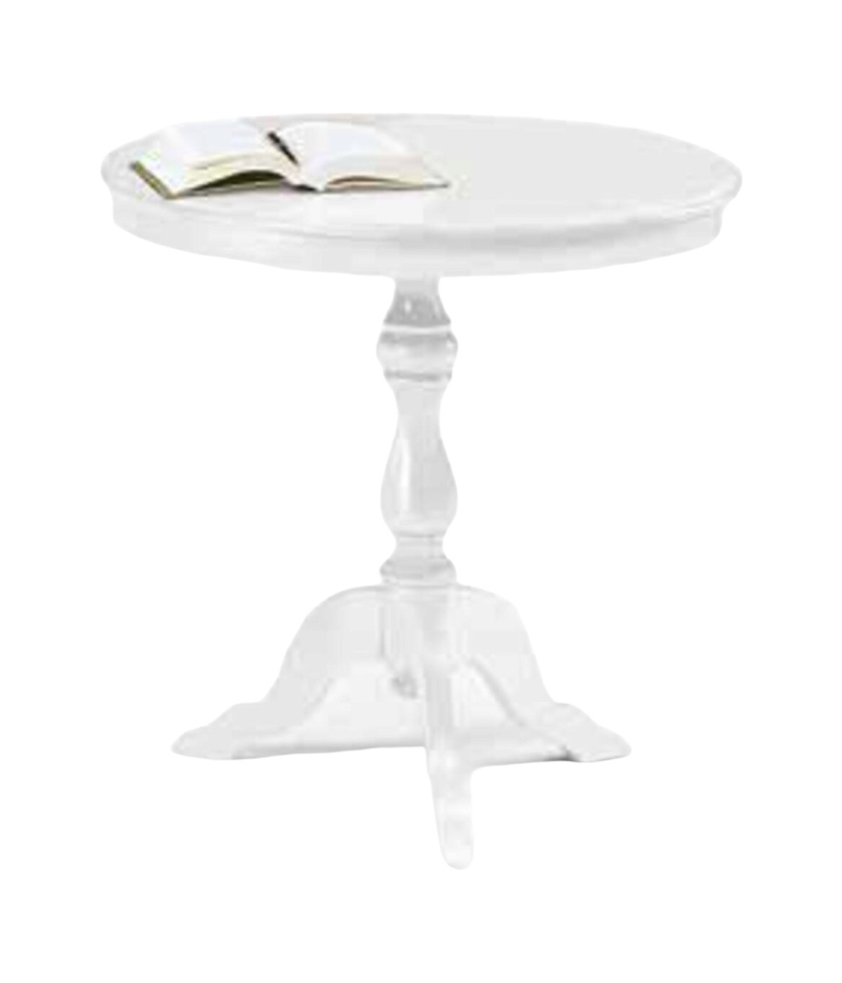 MOBILI 2G - TAVOLINO ROTONDO CLASSICO BIANCO 60 X H.75