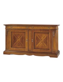 MOBILI 2G - CREDENZA 2 PORTE IN LEGNO ARTE POVERA TINTA BASSANO L.220 P.60 H.115