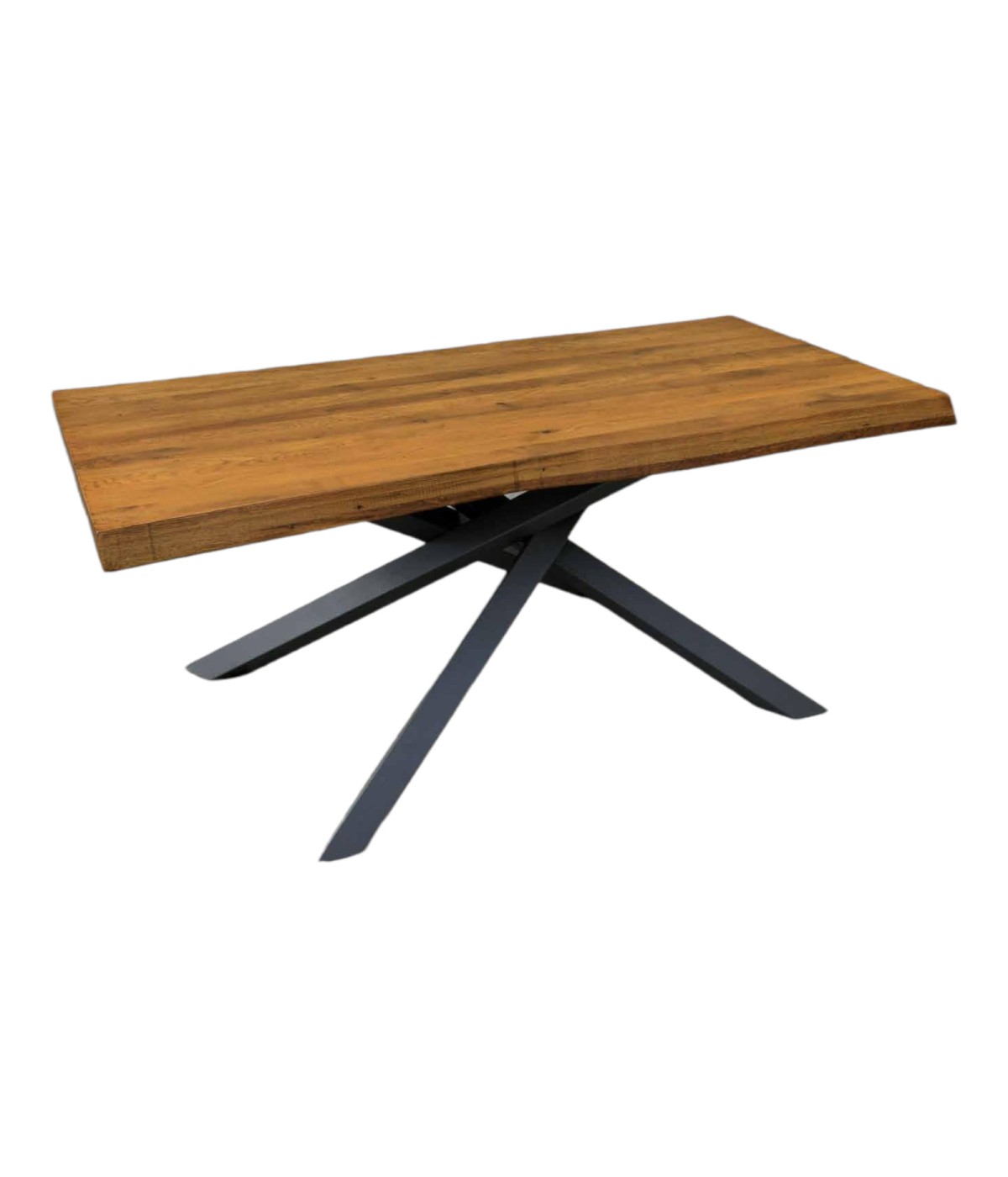 MOBILI 2G - TAVOLO BIG TABLE FISSO IN ROVERE MASSELLO NODATO SPESSORE 6 CM. MISURA L.250 P.100 H.76