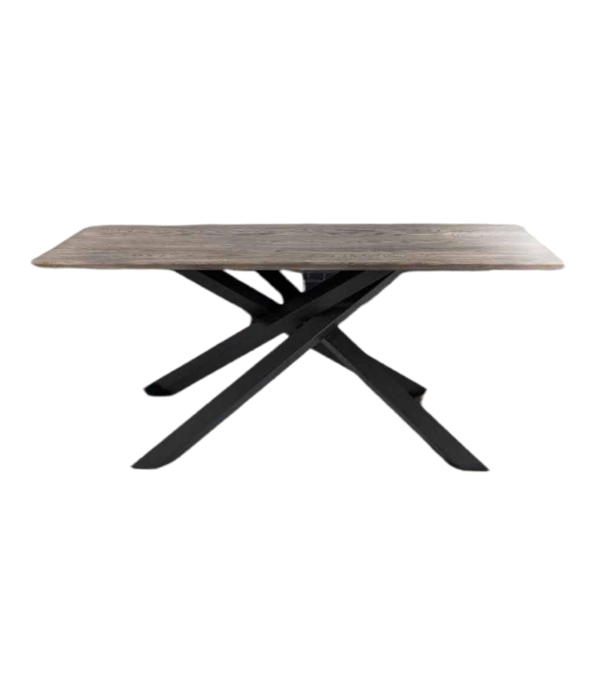 MOBILI 2G - TAVOLO BIG TABLE FISSO IN ROVERE MASSELLO NODATO FINITURA BETON SPESSORE 4 CM. MISURA L.160 P.90 H.75