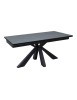 MOBILI 2G - TAVOLO BIG TABLE PIANO VETRO CERAMICA FINITURA PIETRA NERA MISURA L.160 P.90 H.76(APERTO 240 CM) (02) vista frontale