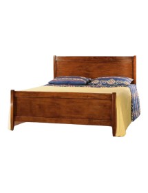 MOBILI 2G - Letto matrimoniale classico legno arte povera tinta noce L 172 H 108 P 210 vista laterale