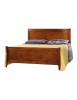 MOBILI 2G - Letto matrimoniale classico legno arte povera tinta noce L 172 H 108 P 210 vista laterale