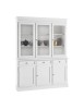 MOBILI 2G - Cristalliera 3 porte in legno arte povera bianco sporco 155x42x203 VISTA FRONTALE