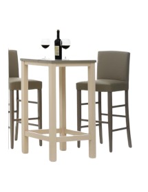 MOBILI 2G - TAVOLINO BAR IN ABETE LACCATO AVORIO CON PIANO LACCATO GRIGIO MISURA L.55 P.55 H.105