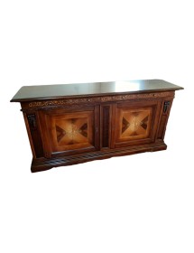 MOBILI 2G - MADIA CREDENZA CLASSICA 2 PORTE CON INTARSIO LEGNO 213X55X115