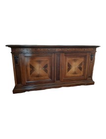 MOBILI 2G - CREDENZA 2 PORTE IN LEGNO ARTE POVERA TINTA BASSANO L.215X55X107 h.