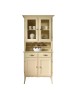 MOBILI 2G - CRISTALLIERA 2 PORTE IN LEGNO SHABBY AVORIO L.98.P.51 H.213