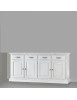MOBILI 2G - MADIA CREDENZA SHABBY CHIC IN LEGNO MASSELLO 4 PORTE BIANCO CONSUMATO L.222 P.51 H.105