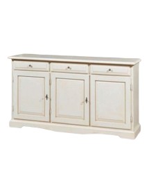 MADIA CREDENZA IN LEGNO 3 ANTE AVORIO PATINATO 156 P.42 H.85