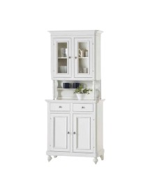 MOBILI 2G - Cristalliera 2 ante napoletana arte povera in legno bianco 82x43x205 vista frontale