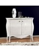 MOBILI 2G - Madia Credenza in legno 2 porte sagomata shabby chic bianco l.120 p.54 h.94