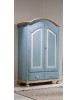 MOBILI 2G - Armadio 2 porte in legno azzurro miele shabby 125x60x200