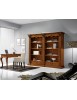 MOBILI 2G - LIBRERIA IN LEGNO TINTA NOCE STILE CORINTIO 254x49x211 vista frontale