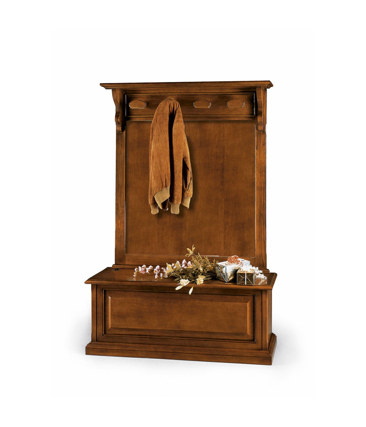 MOBILI 2G - ATTACCAPANNI IN LEGNO TINTA NOCE  L.127 x P.39 H.187