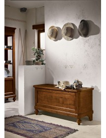 MOBILI 2G - CASSAPANCA IN LEGNO TINTA NOCE NOCE L.120 x P.45 H.59
