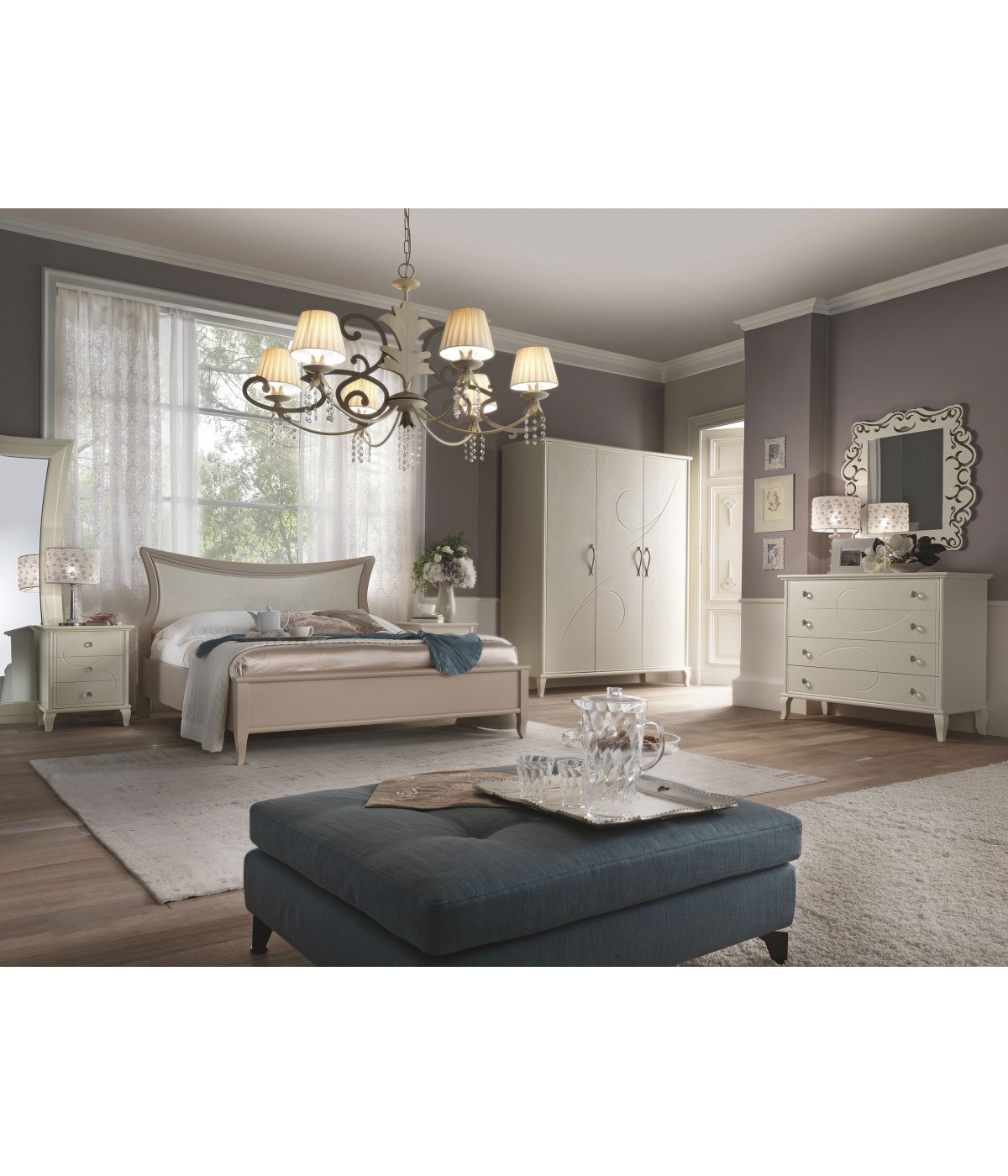 MOBILI 2G - LETTO SAGOMATO MATRIMONIALE TORTORA IN LEGNO