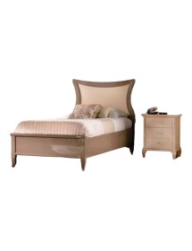 MOBILI 2G - LETTO SAGOMATO SINGOLO TORTORA IN LEGNO