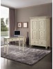 MOBILI 2G - Armadio 2 porte classico in legno avorio shabby 135x63x203 (1467) vista frontale