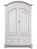 MOBILI 2G - Armadio 2 porte classico legno bianco e filetti ocra 125x61x200