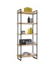 MOBILI 2G - LIBRERIA INDUSTRIAL CORTINA IN LEGNO MASSELLO DI ABETE 80X45X205